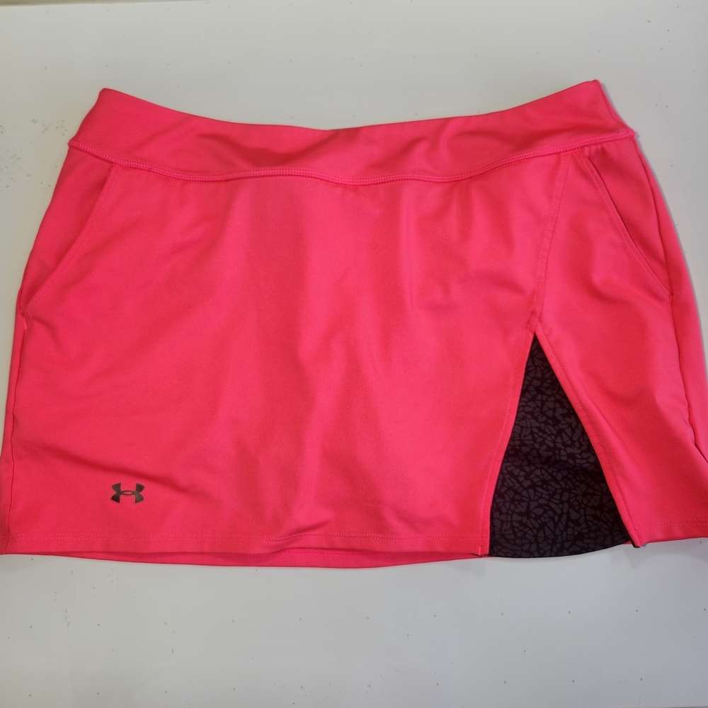Under Armour Women's Pink Black Golf Tennis Skort Large